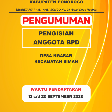 PENGUMUMAN PENDAFTARAN BAKAL CALON ANGGOTA BPD DESA NGABAR